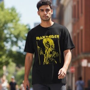 Iron Maden Killers Vintage Style Rock Band Black/Yellow Mens Size 2XL